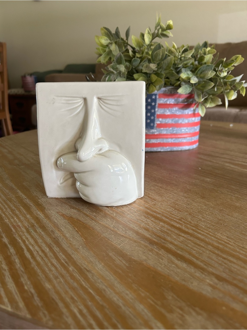 Vintage 1980's Fitz & Floyd
Sneezer's Sneezing Man Nose
Ceramic Tissue Box cover